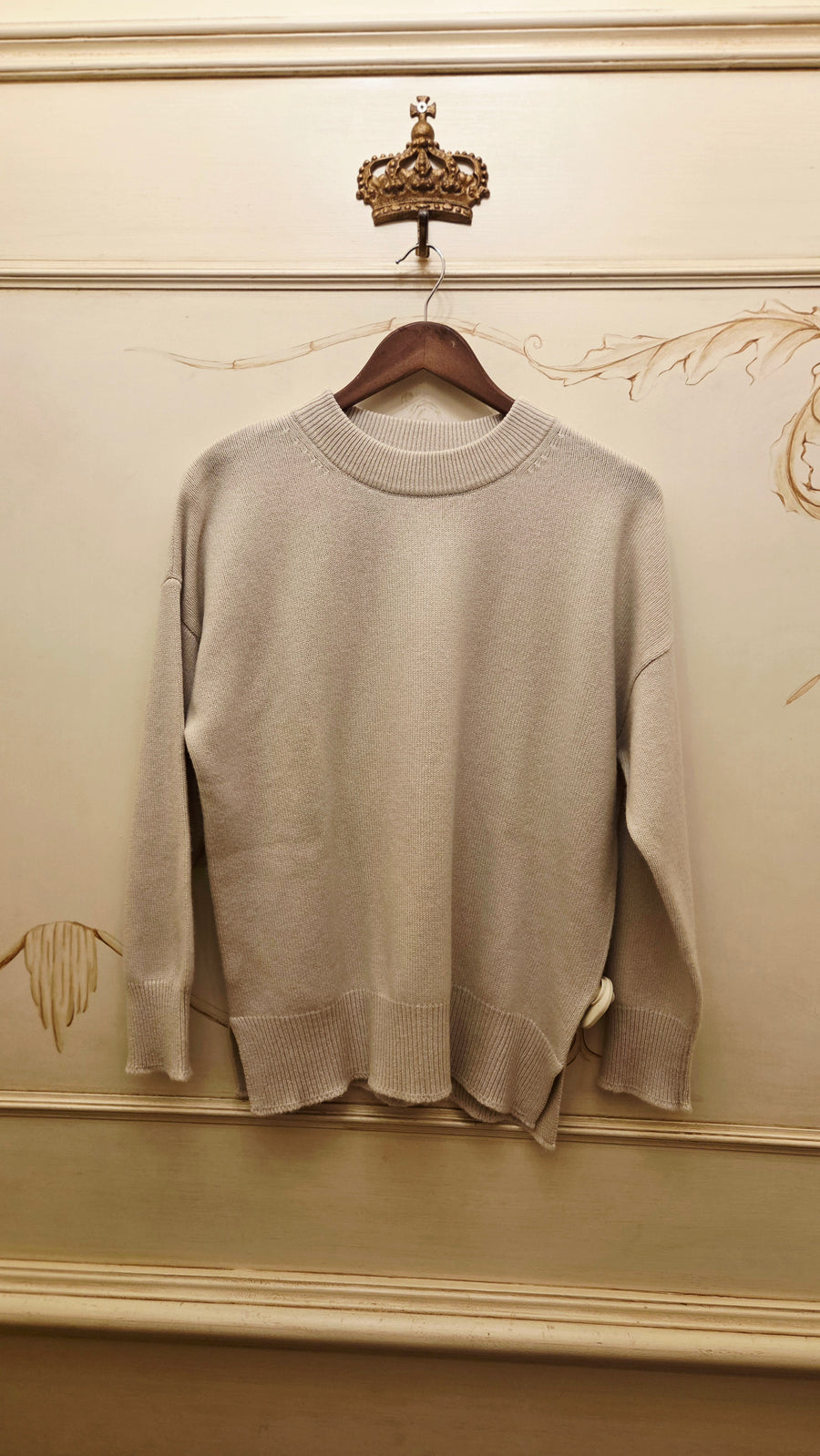 JUMPER 1234 BOYFRIEND HEAVY CREW IN LIMESTONE