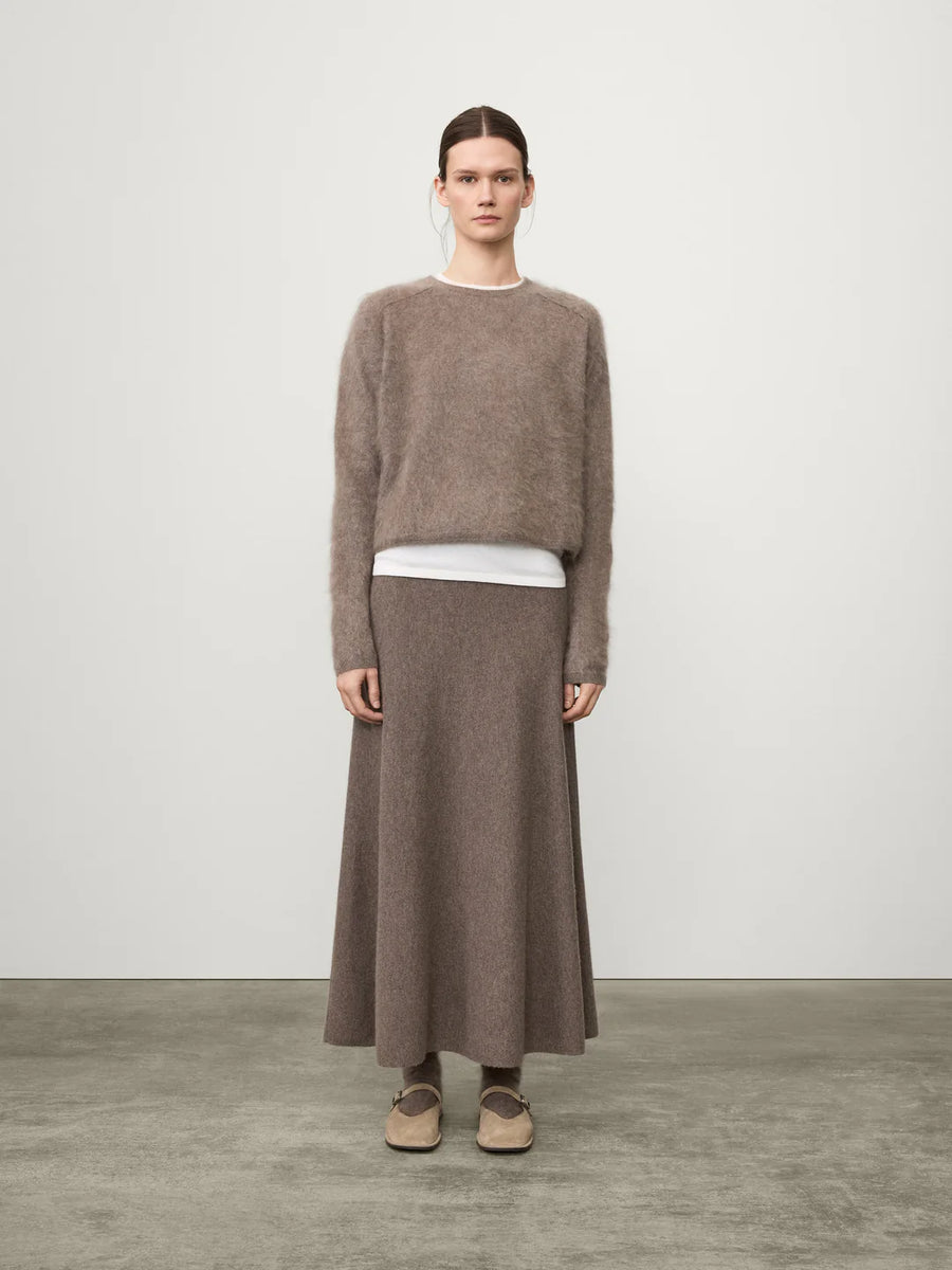 LISA YANG LEXIA SWEATER IN TRUFFLE BRUSHED