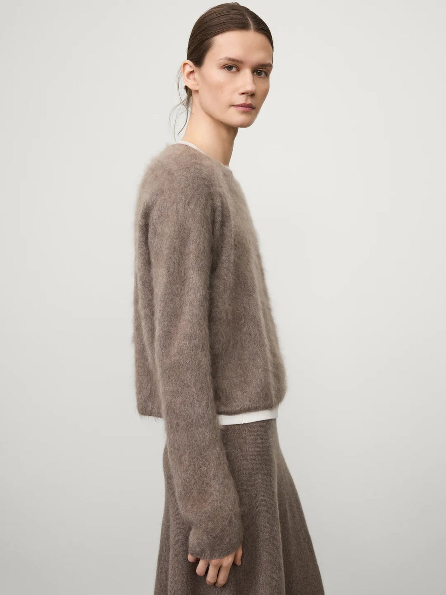 LISA YANG LEXIA SWEATER IN TRUFFLE BRUSHED