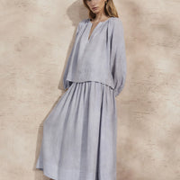 MONDO CORSINI ELIZABETH LINEN BLOUSE IN SKY