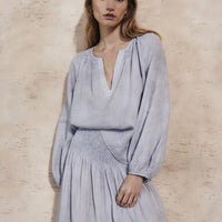 MONDO CORSINI SULA LINEN SKIRT IN SKY