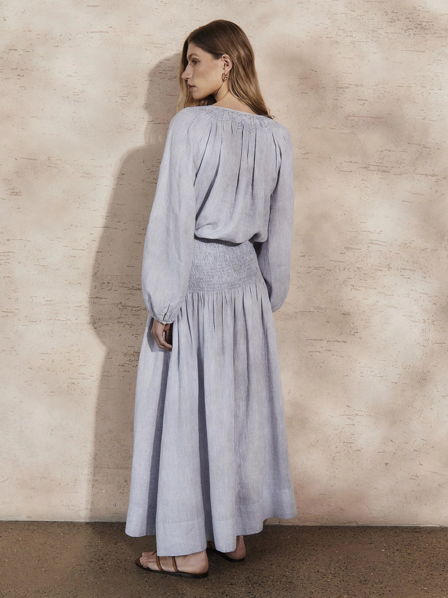 MONDO CORSINI ELIZABETH LINEN BLOUSE IN SKY