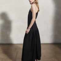 MONDO CORSINI MARIAM LINEN DRESS IN CAVIAR
