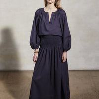 MONDO CORSINI SULA COTTON SKIRT IN MIDNIGHT