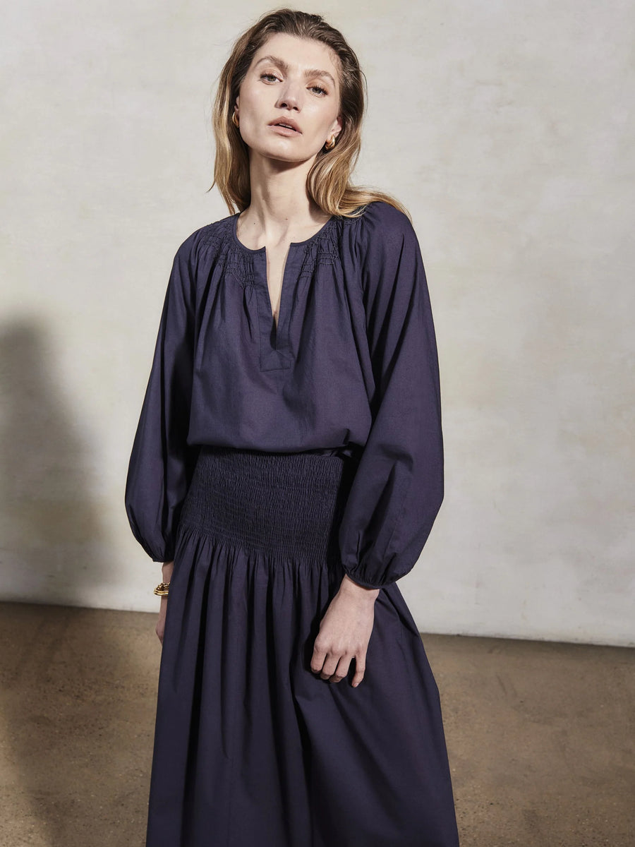 MONDO CORSINI SULA COTTON SKIRT IN MIDNIGHT