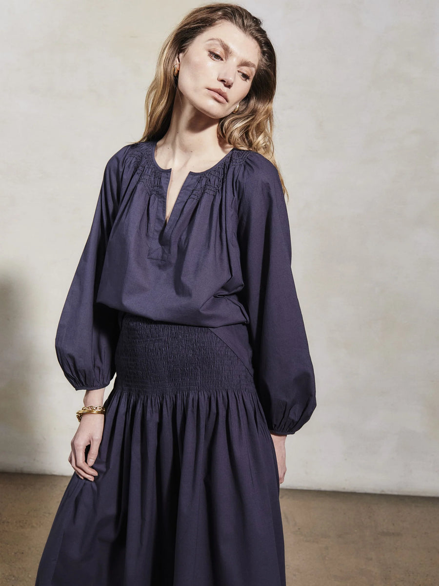 MONDO CORSINI SULA COTTON SKIRT IN MIDNIGHT