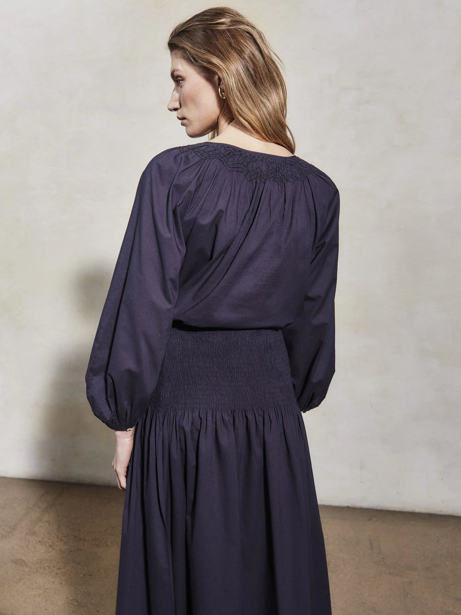 MONDO CORSINI SULA COTTON SKIRT IN MIDNIGHT