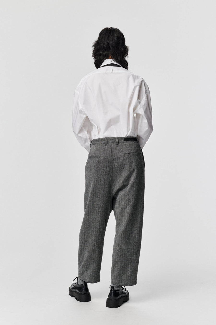 ADNYM OSOKO TROUSERS GREY HERRINGBONE