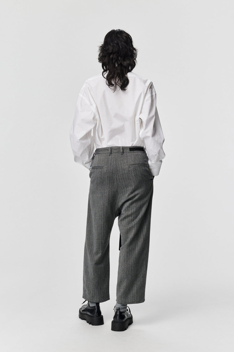 ADNYM OSOKO TROUSERS GREY HERRINGBONE