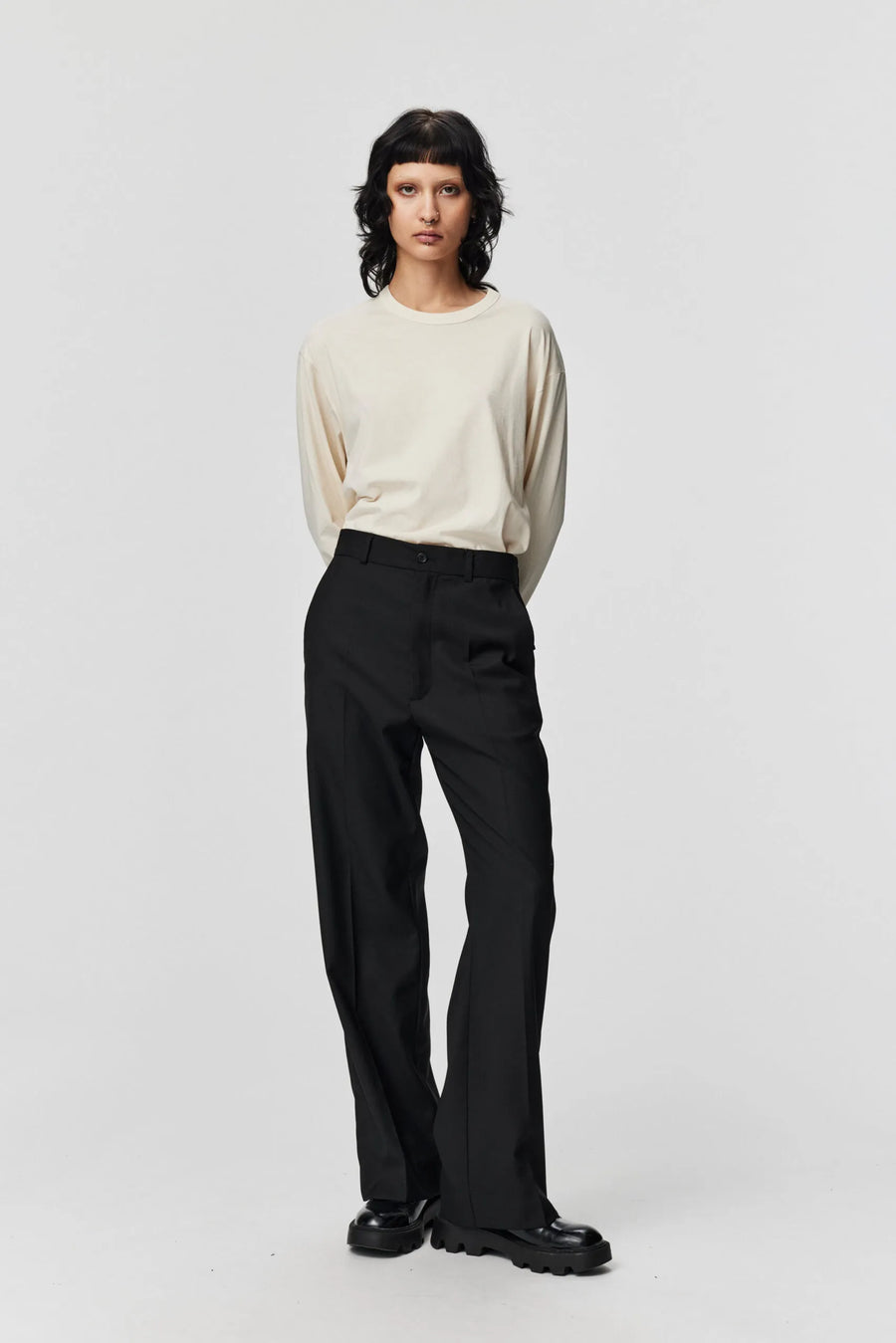 ADNYM GARCON TROUSERS IN BLACK TROPICAL