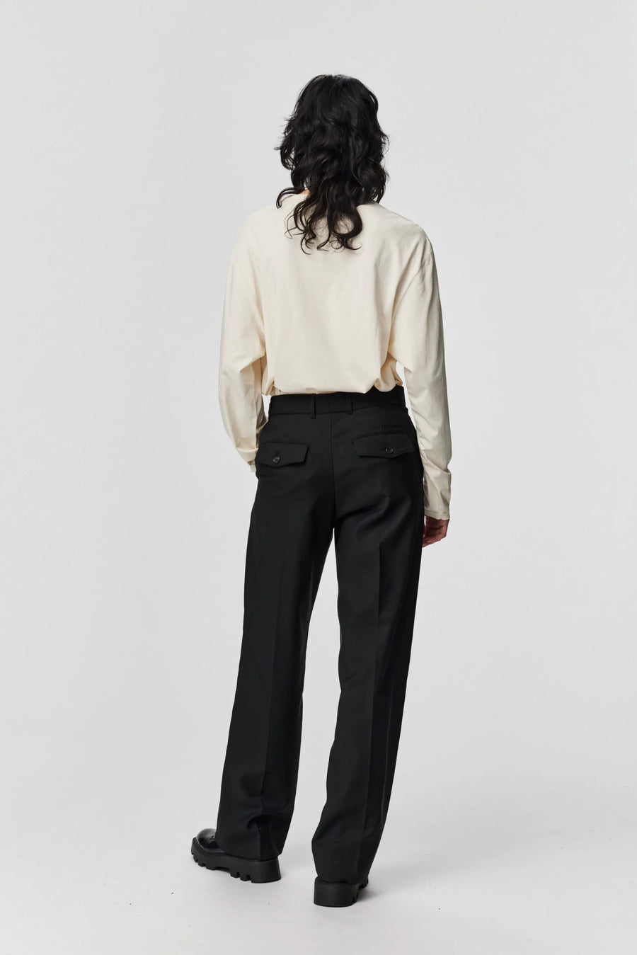 ADNYM GARCON TROUSERS IN BLACK TROPICAL