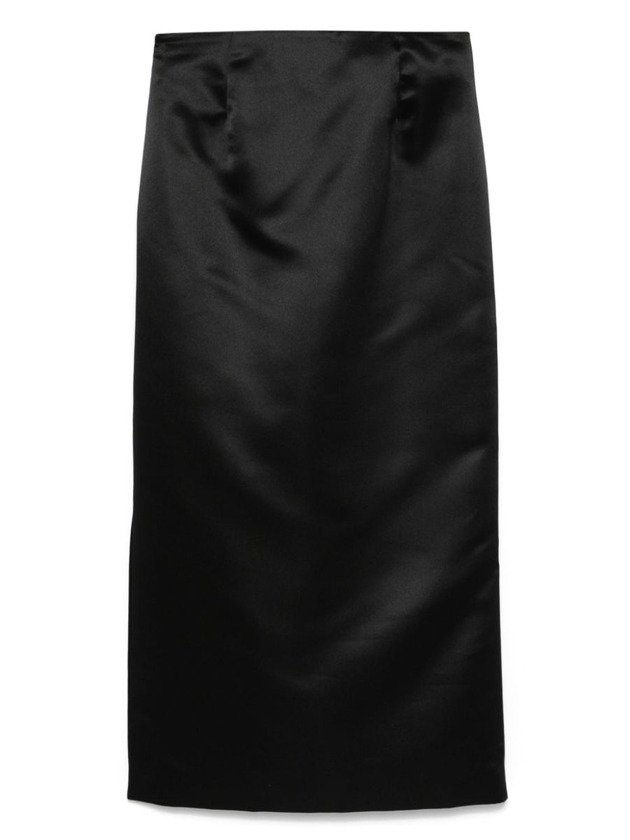 VIVETTA SATIN MIDI SKIRT IN BLACK