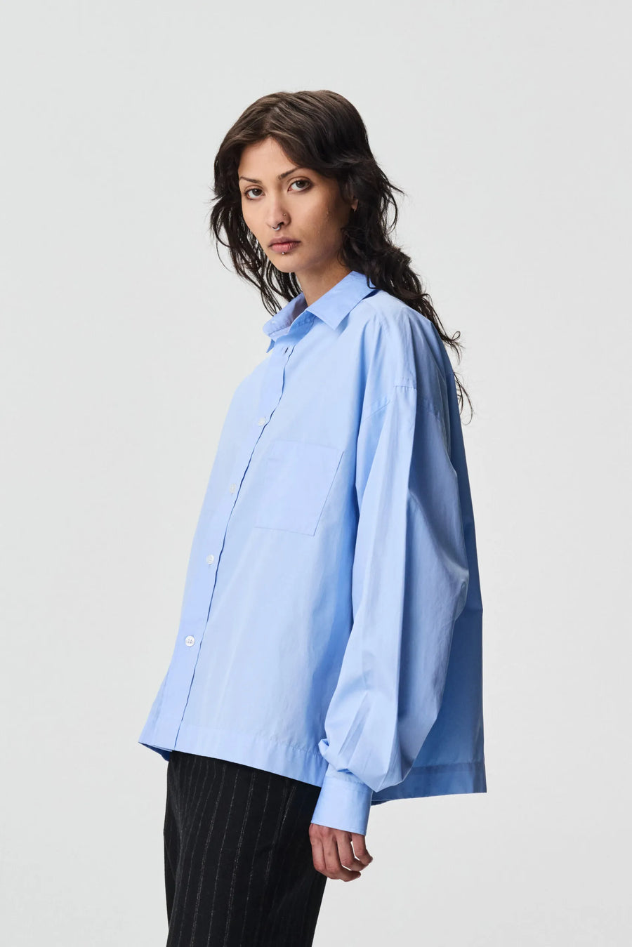 ADNYM MILA SHIRT IN AZZURRO BLUE