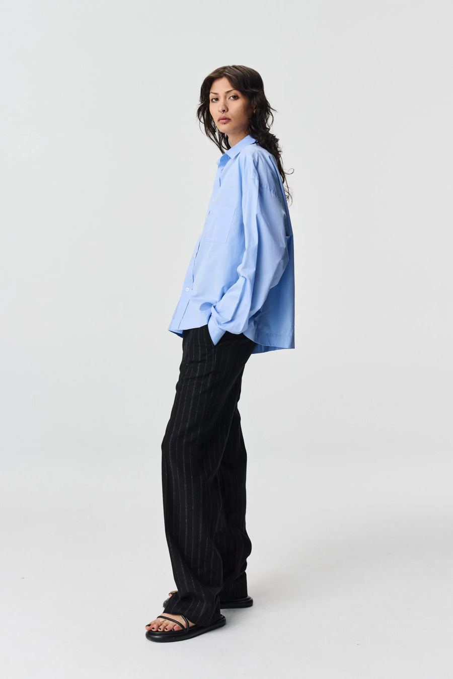 ADNYM MILA SHIRT IN AZZURRO BLUE