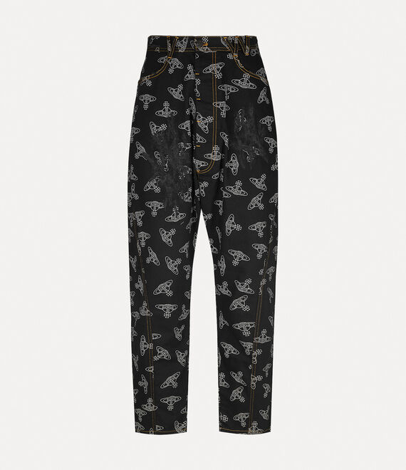 VIVIENNE WESTWOOD TWISTED SEAM JEANS IN BLACK ORBS