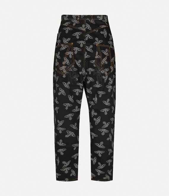 VIVIENNE WESTWOOD TWISTED SEAM JEANS IN BLACK ORBS