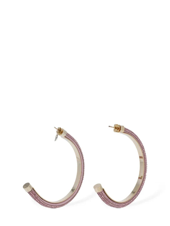 Rosantica Crystal Large Pink Crystal Hoop Earrings