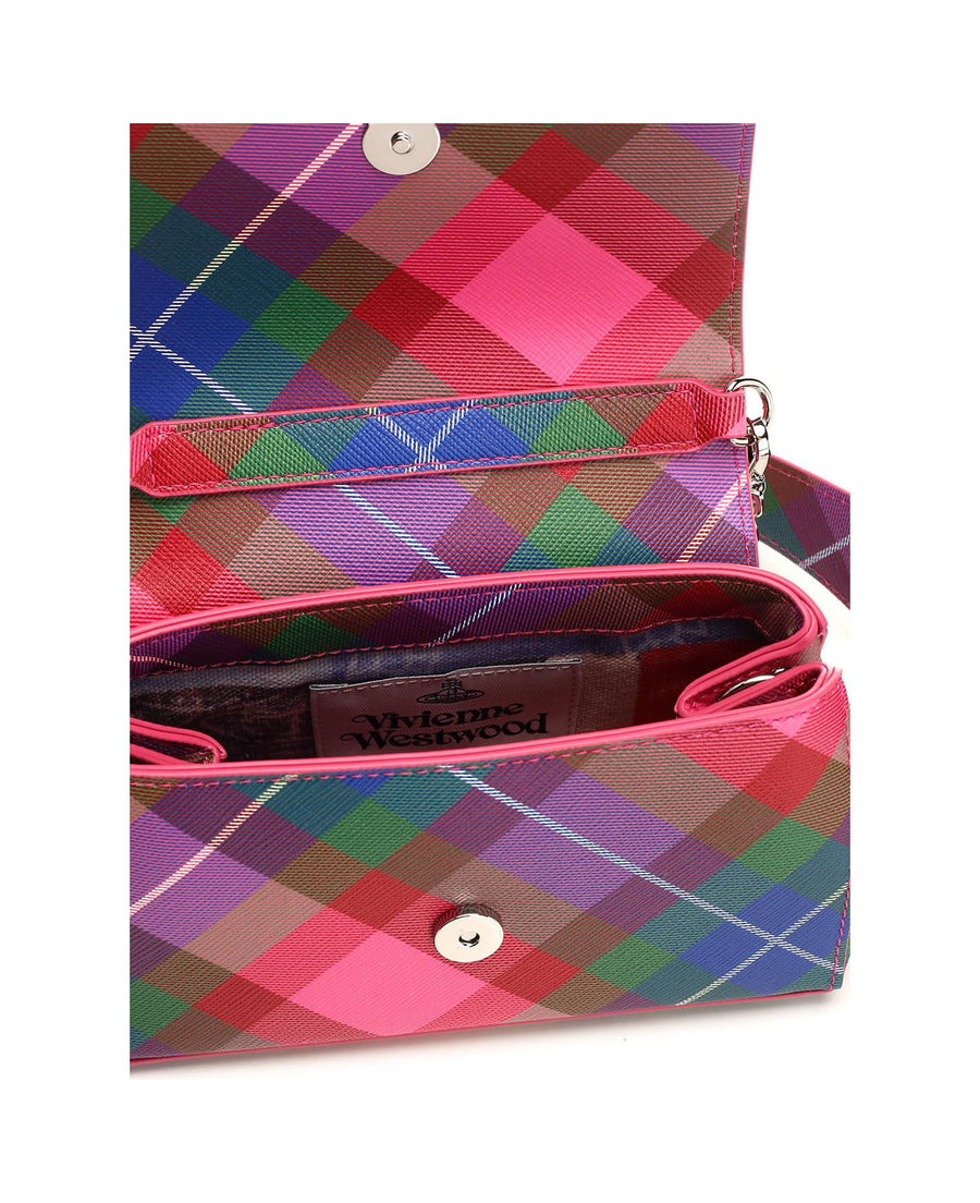 VIVIENNE WESTWOOD HAZEL SMALL HANDBAG IN CANDY TARTAN