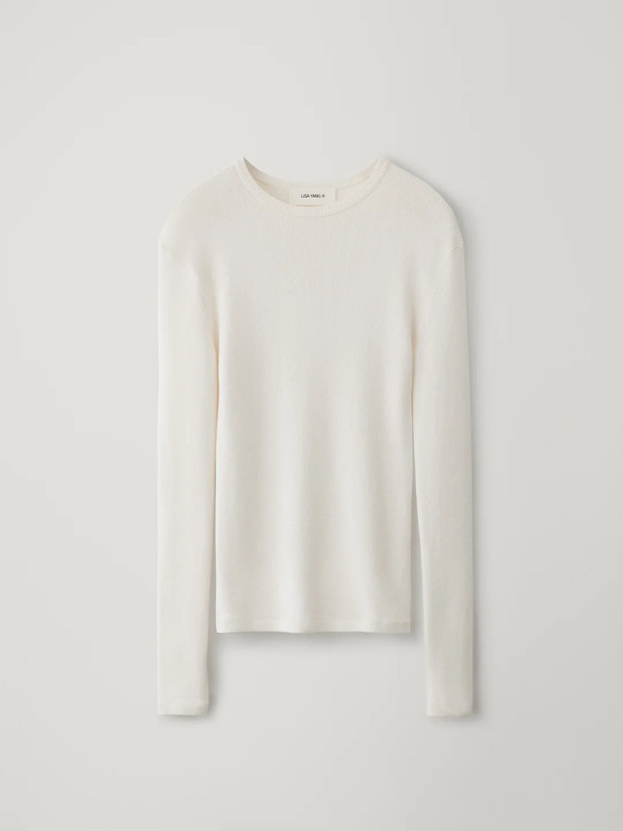 LISA YANG VIVIAN LONG SLEEVED T-SHIRT IN SALT