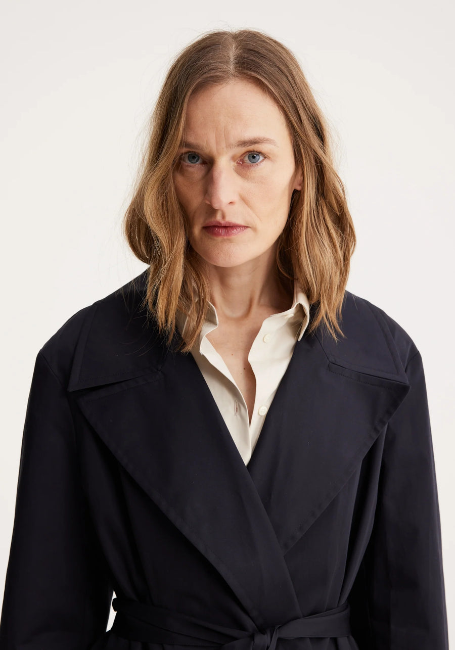 ROHE LONG WRAP TRENCH COAT IN NIGHT