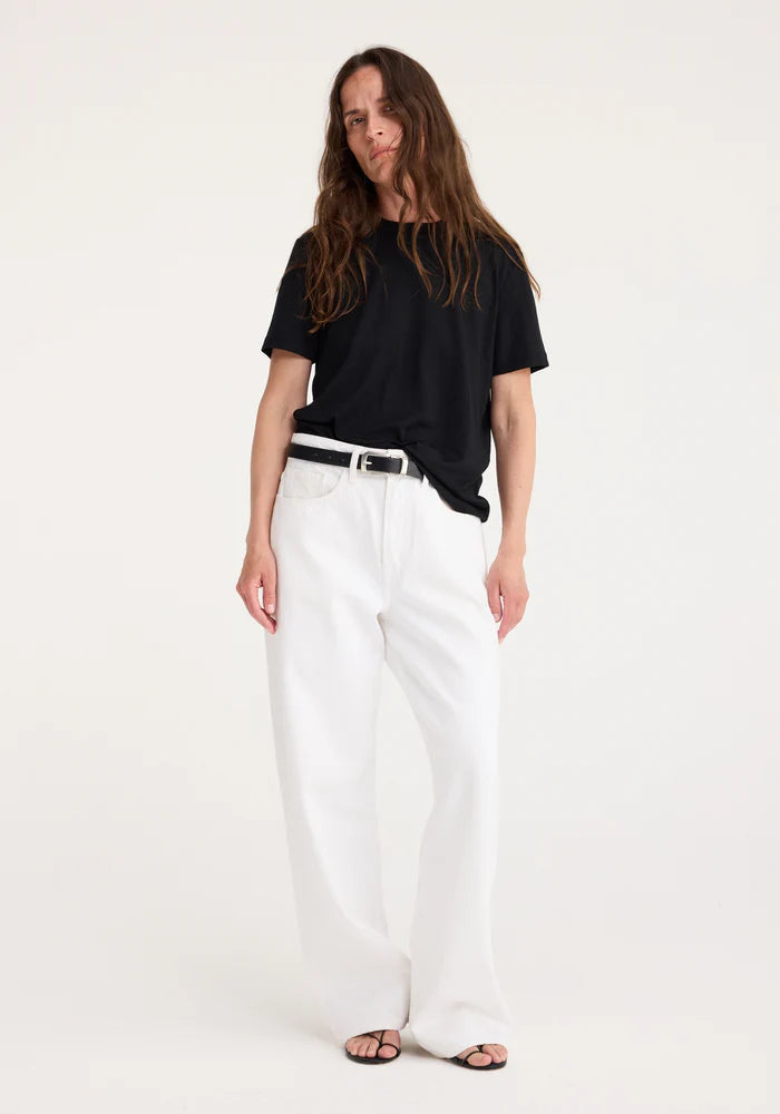 ROHE LOW WAIST WIDE LEG DENIM IN OPTIC WHITE