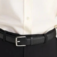 ROHE OSTRICH LEATHER BELT IN BLACK