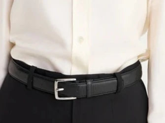 ROHE OSTRICH LEATHER BELT IN BLACK