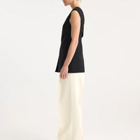 ROHE SCULPTURAL OPEN BACK TOP IN BLACK
