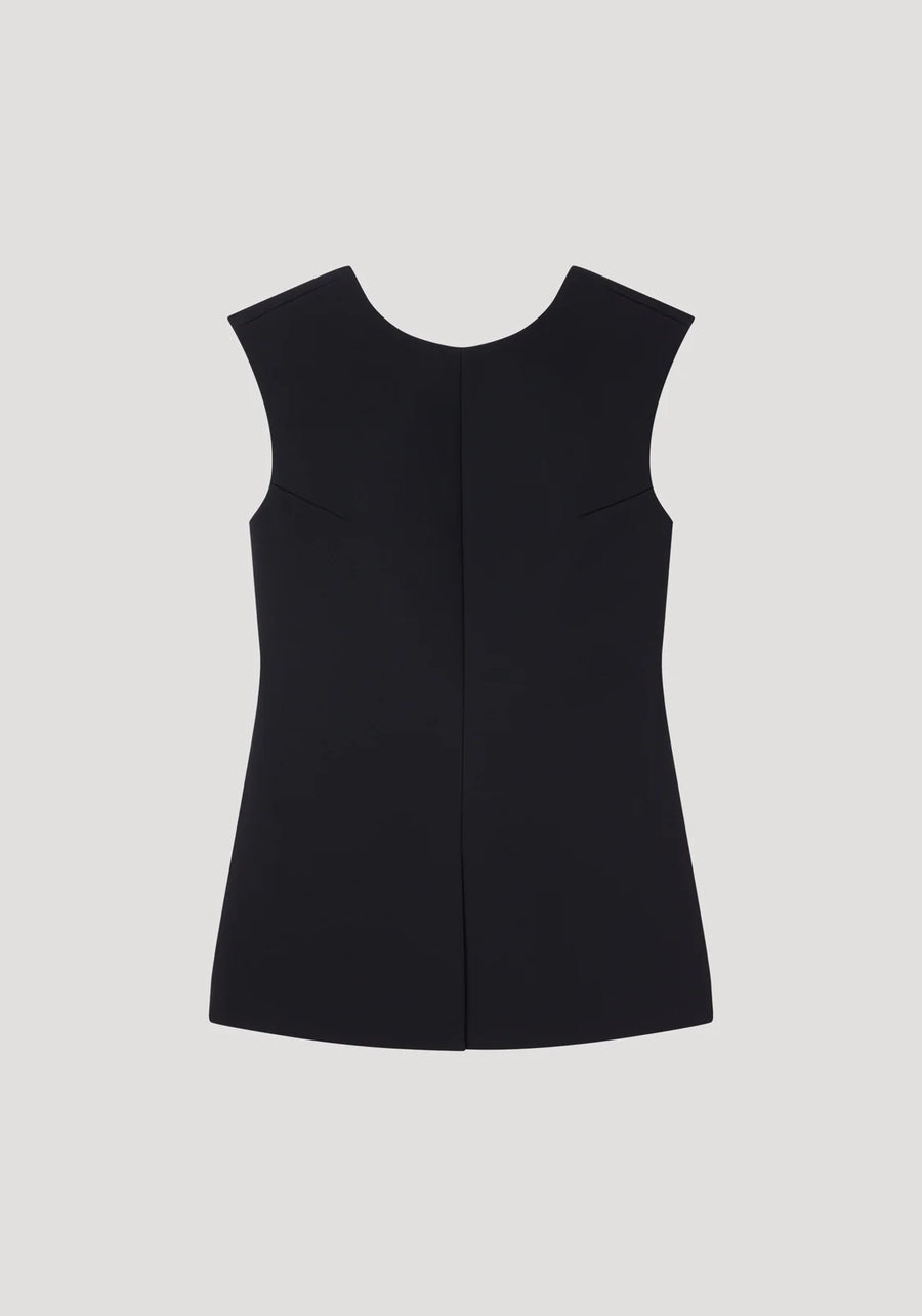 ROHE SCULPTURAL OPEN BACK TOP IN BLACK