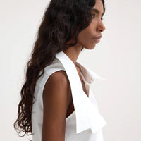 ROHE DECONSTRUCTED OFF-SHOULDER TOP IN OPTIC WHITE