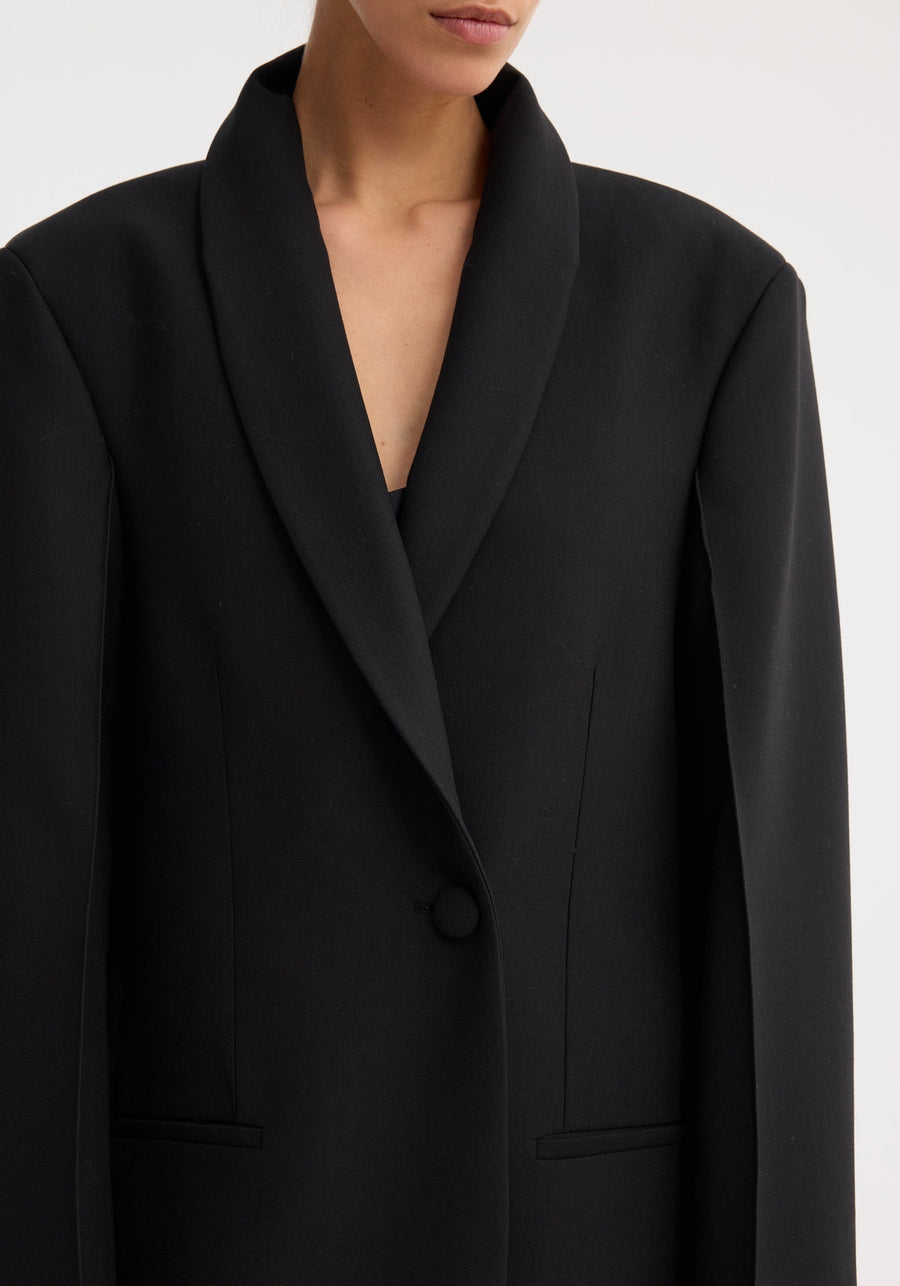 ROHE SIGNATURE OPERA COAT IN BLACK