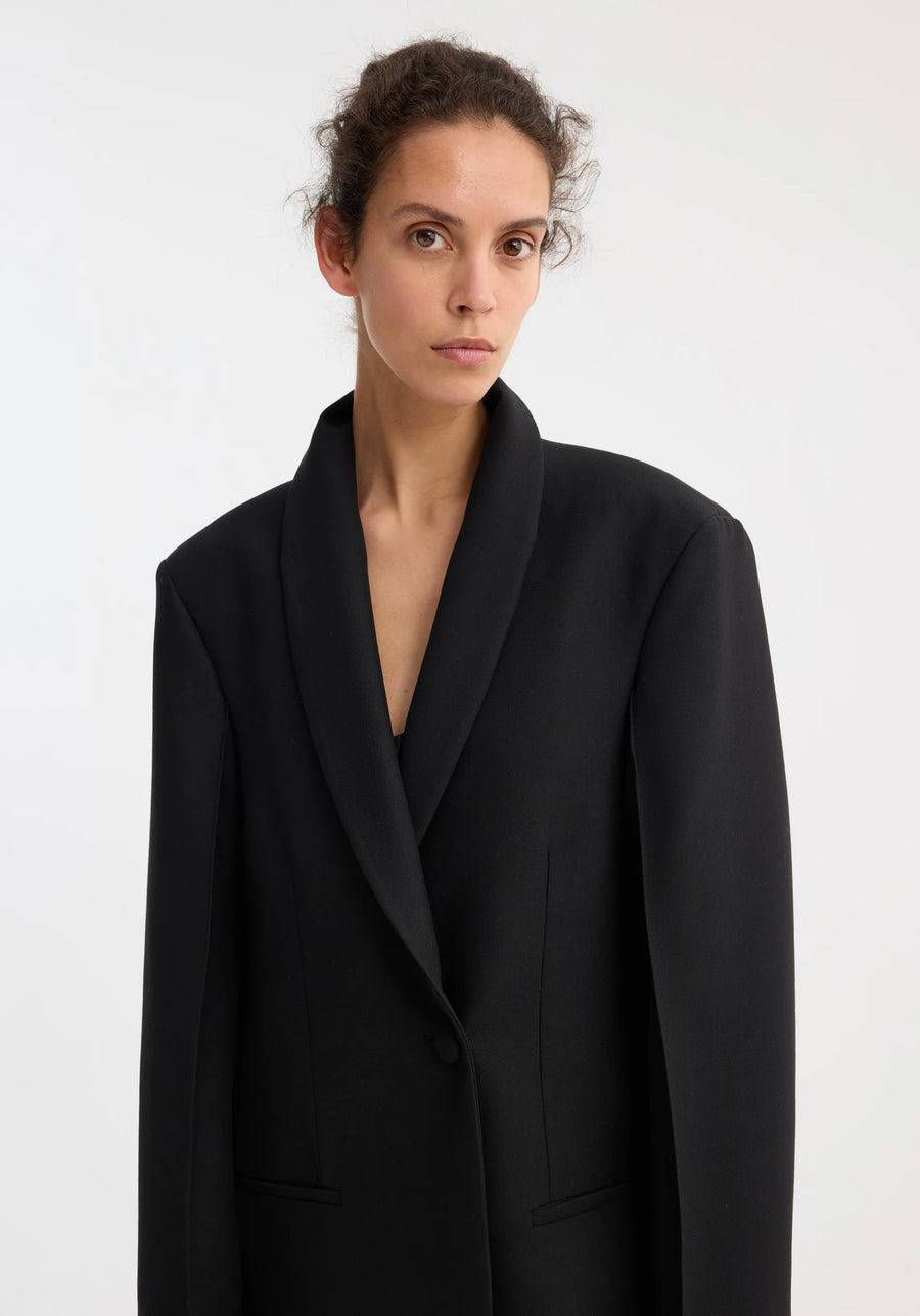 ROHE SIGNATURE OPERA COAT IN BLACK