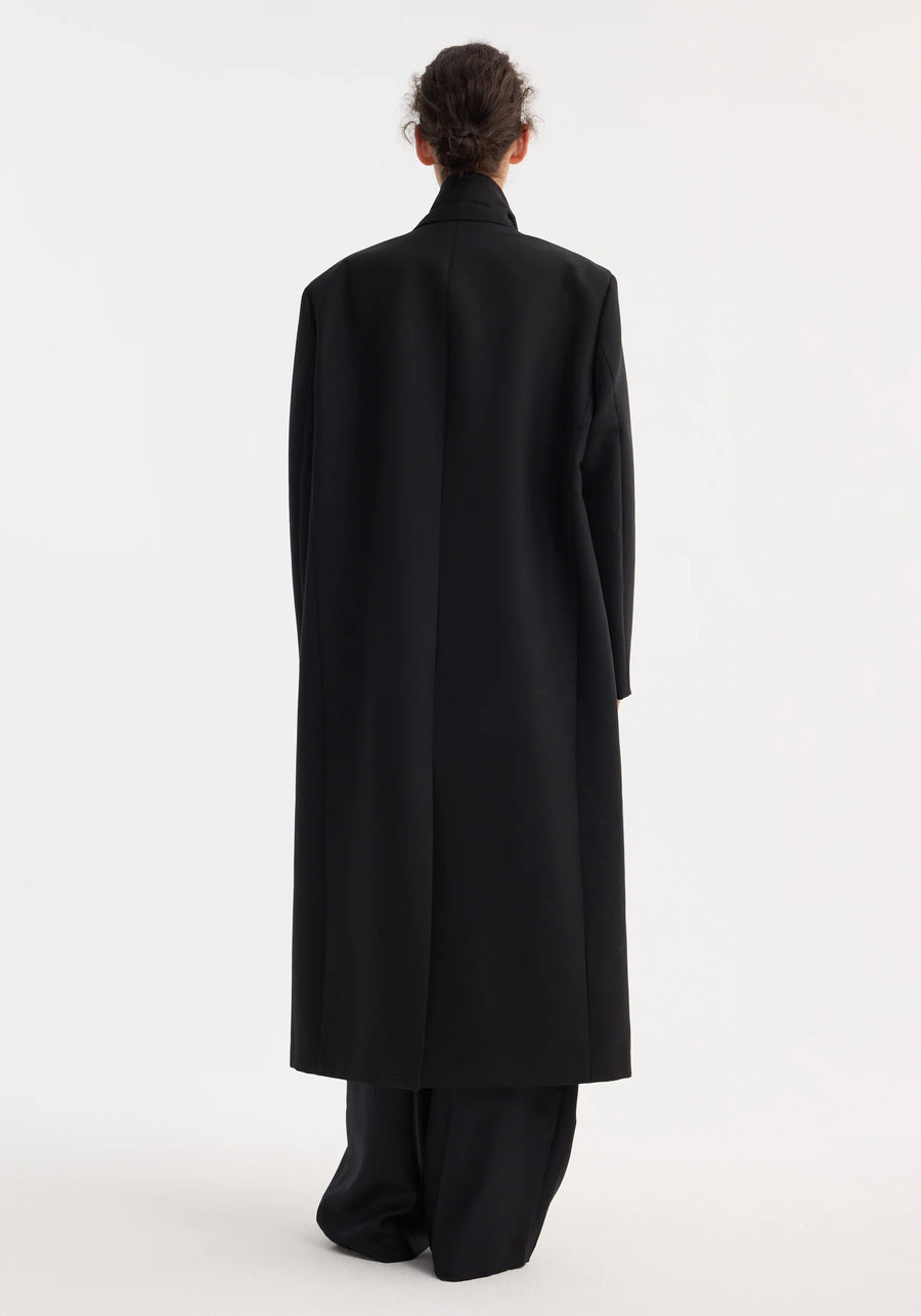 ROHE SIGNATURE OPERA COAT IN BLACK