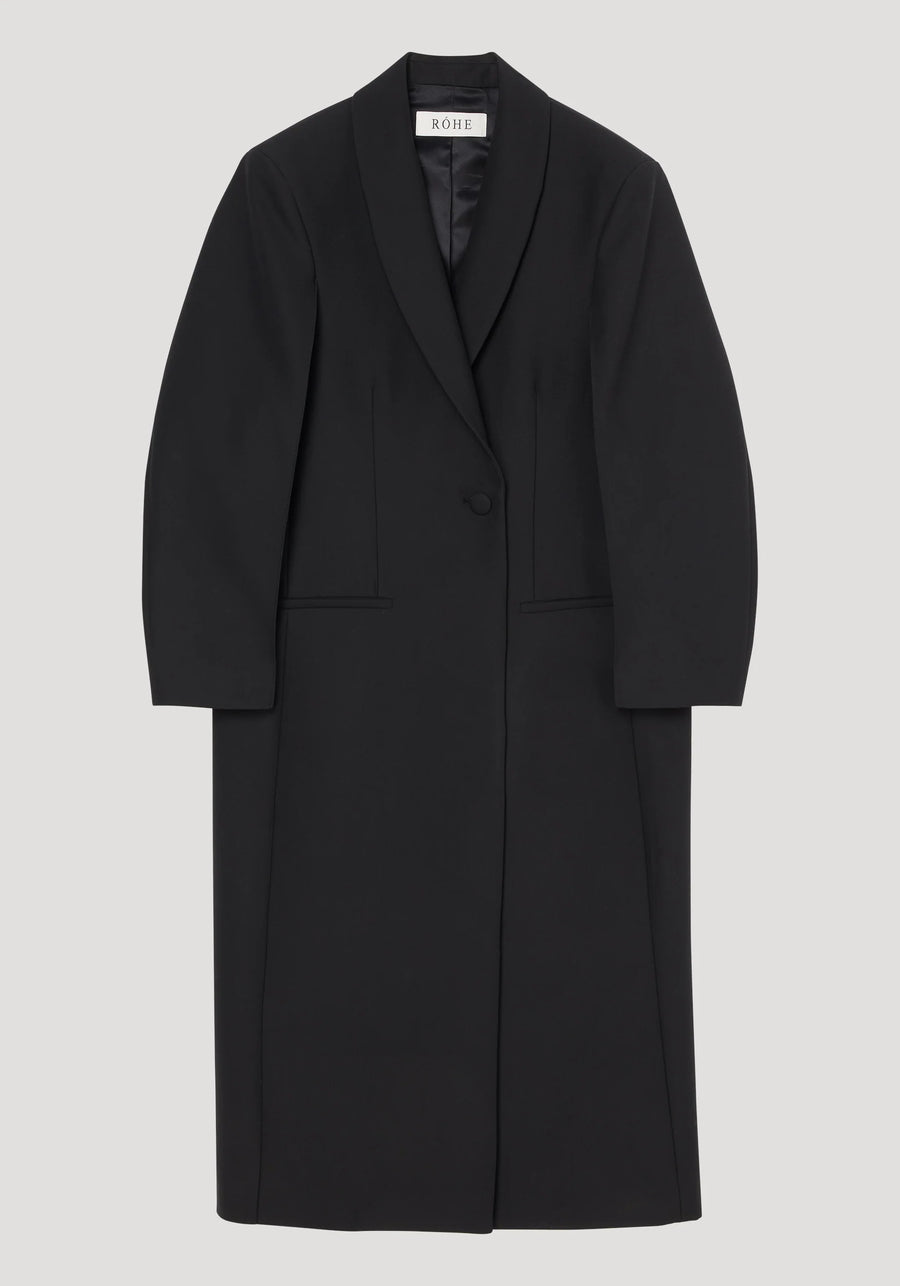 ROHE SIGNATURE OPERA COAT IN BLACK