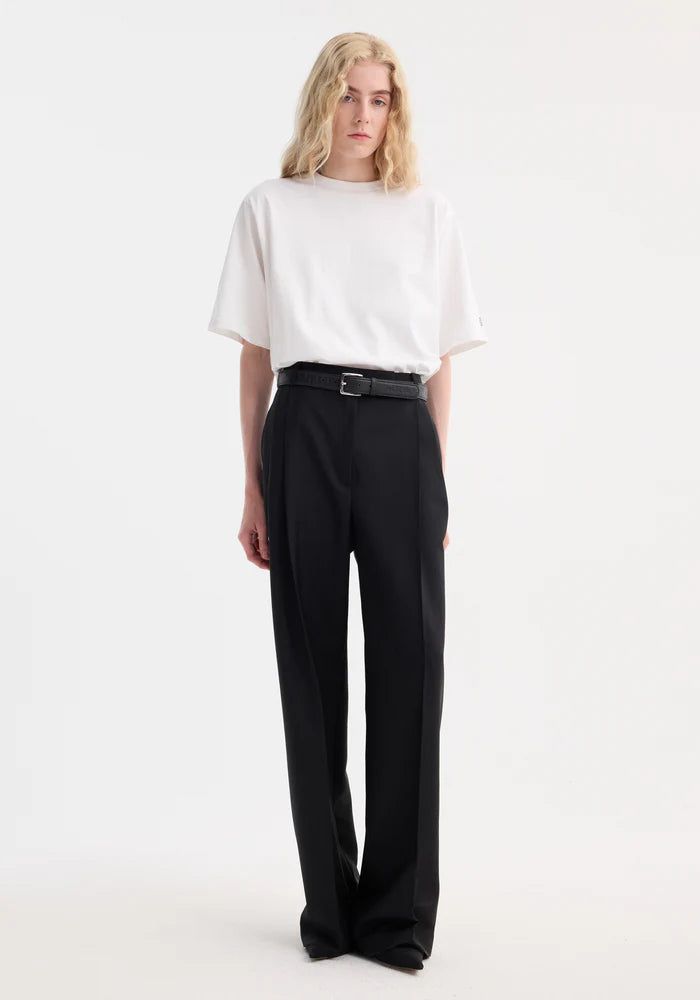 ROHE MID-WAIST TAILORED TROUSERS IN BLACK