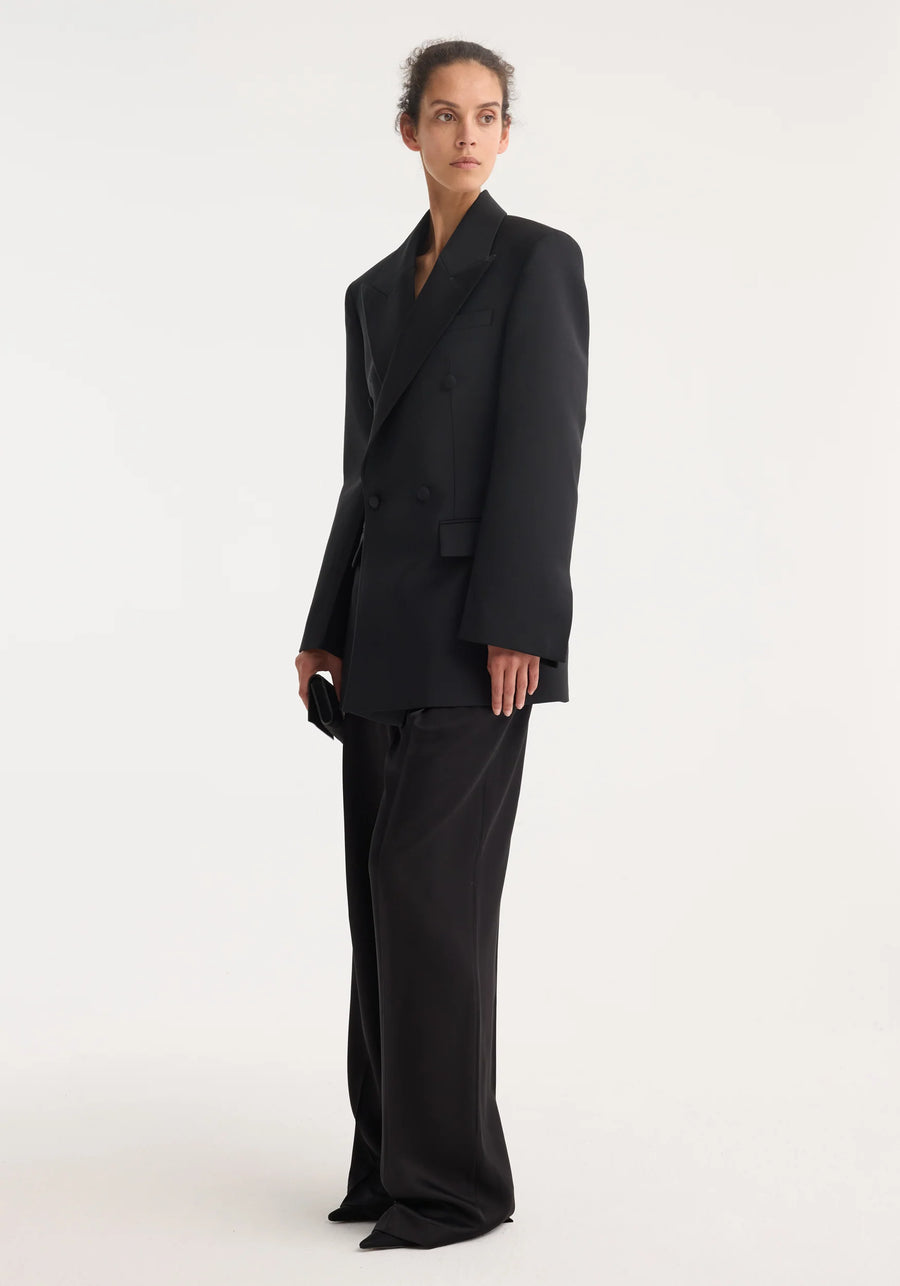 ROHE HOURGLASS TUXEDO BLAZER IN BLACK