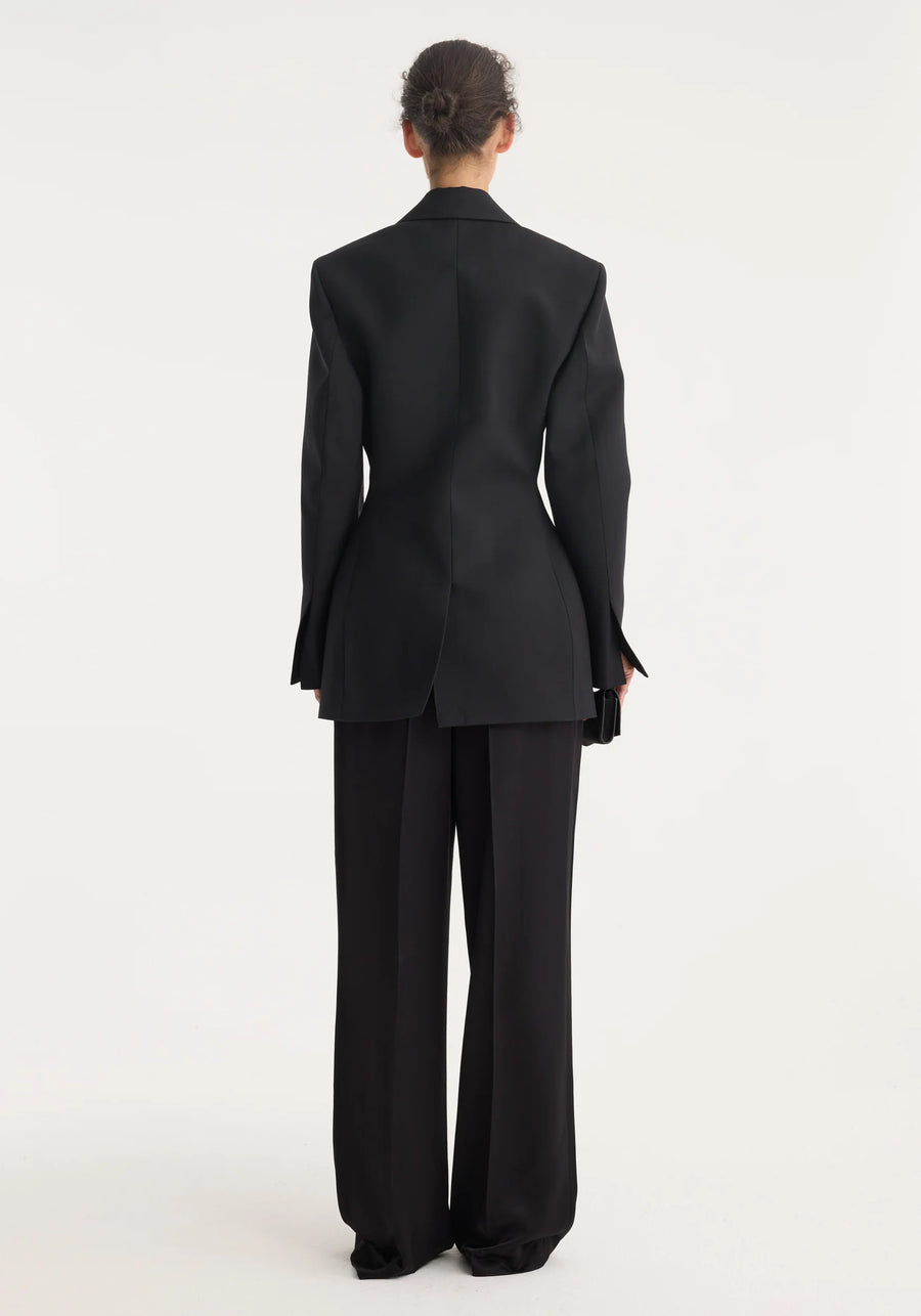 ROHE HOURGLASS TUXEDO BLAZER IN BLACK