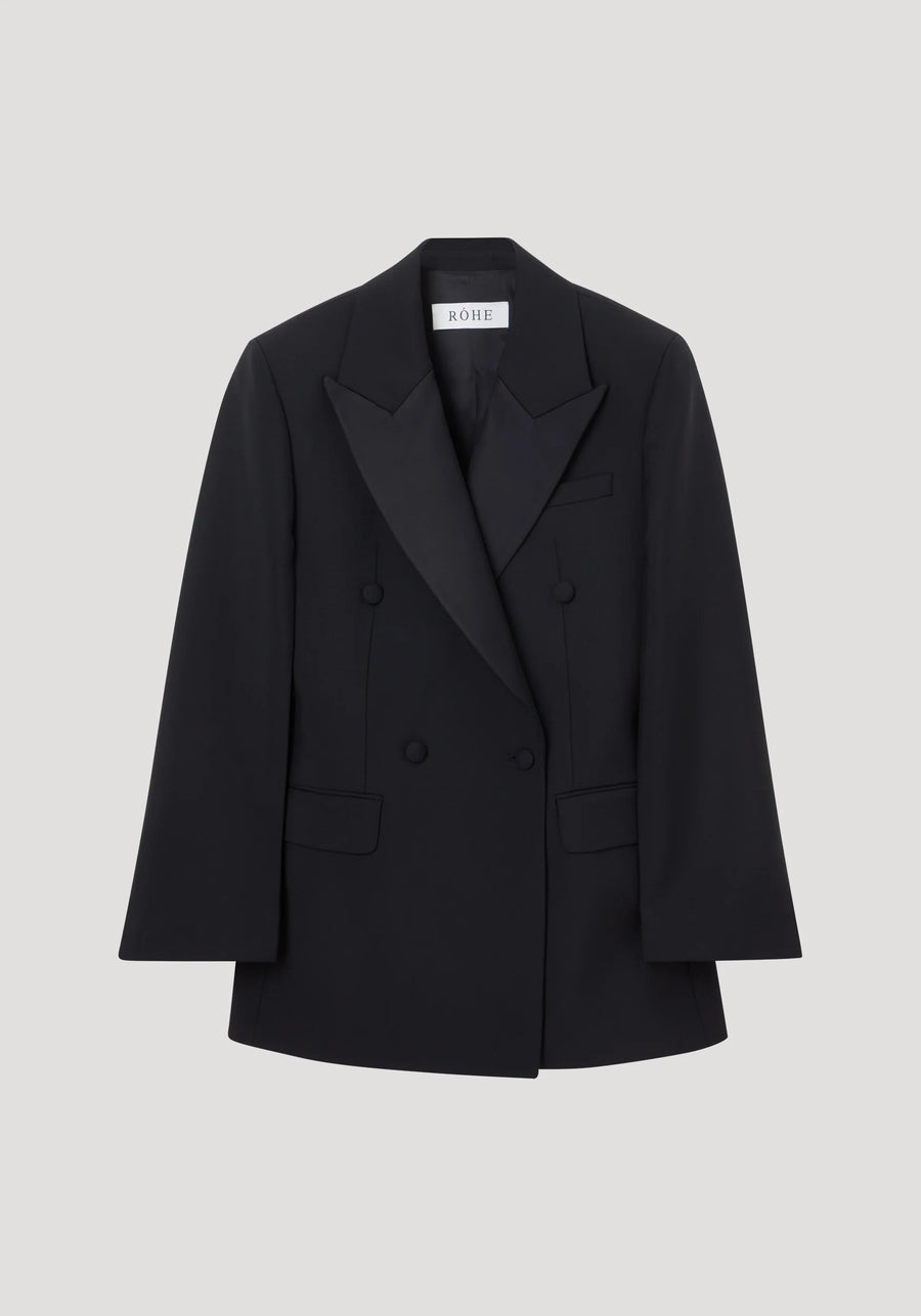 ROHE HOURGLASS TUXEDO BLAZER IN BLACK