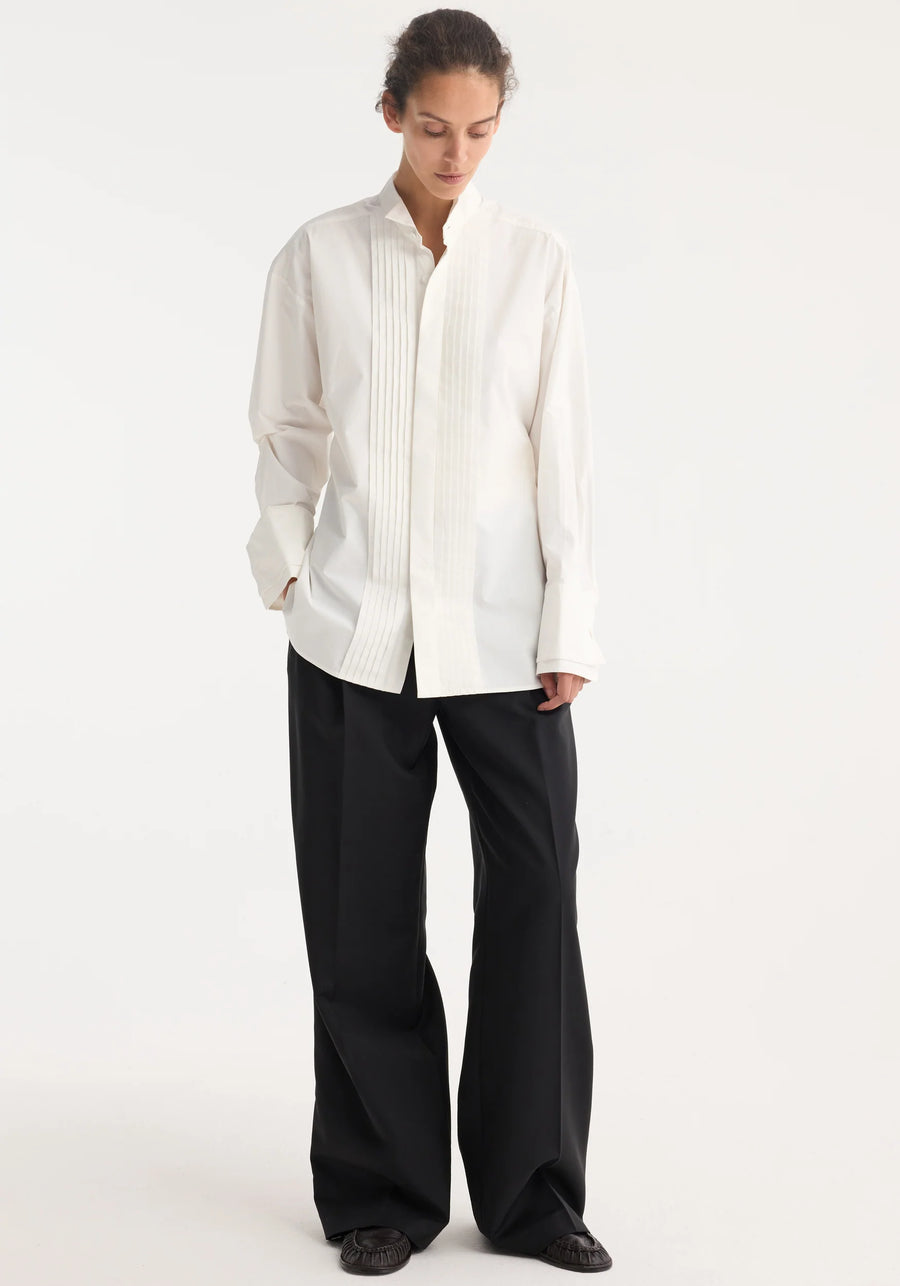 ROHE TUXEDO WIRED SHAPE SHIRT IN OPTIC WHITE