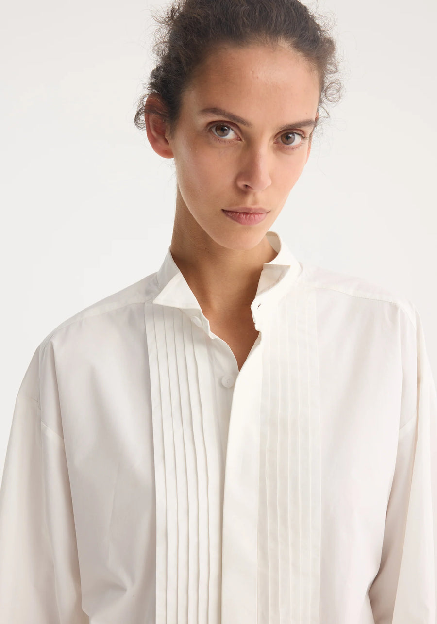 ROHE TUXEDO WIRED SHAPE SHIRT IN OPTIC WHITE