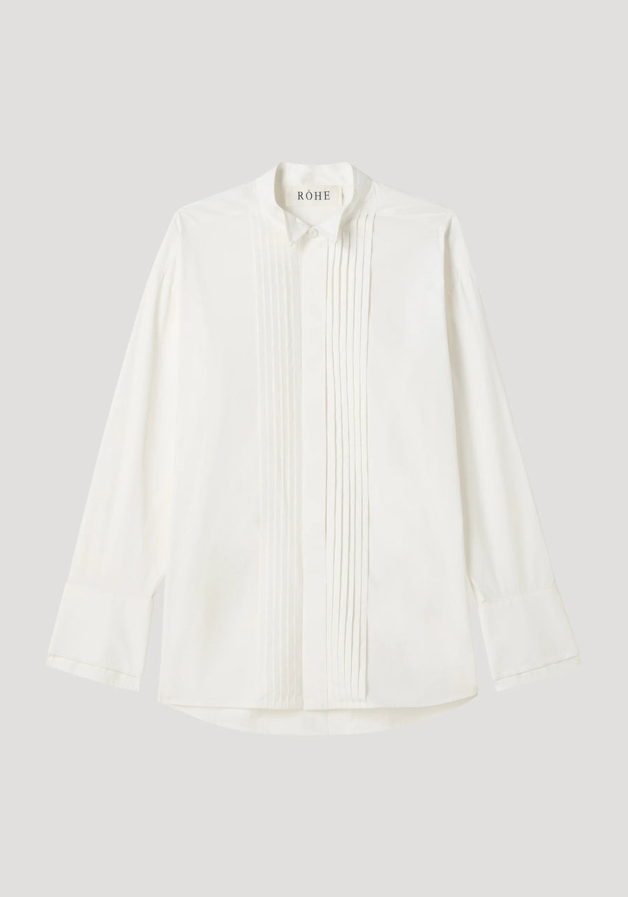 ROHE TUXEDO WIRED SHAPE SHIRT IN OPTIC WHITE