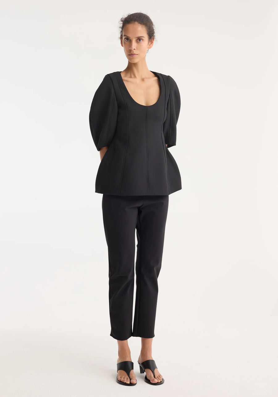 ROHE SCULPTURAL TOP IN BLACK