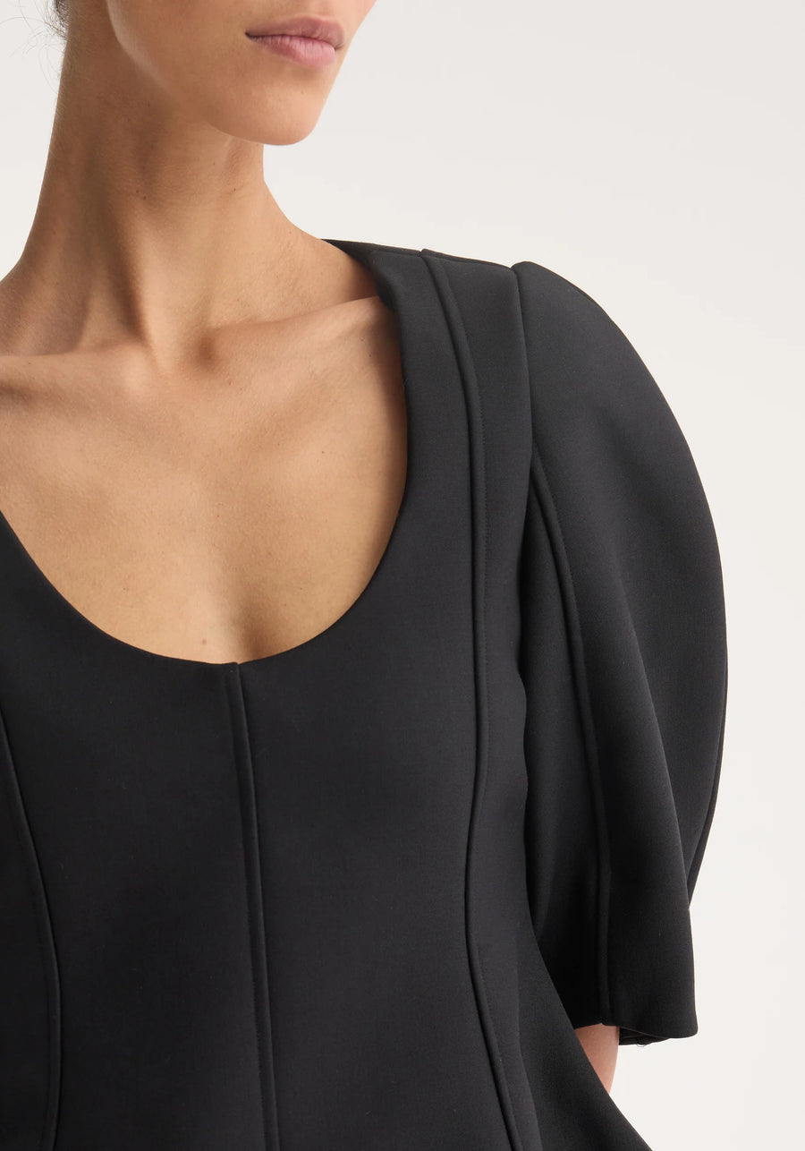 ROHE SCULPTURAL TOP IN BLACK