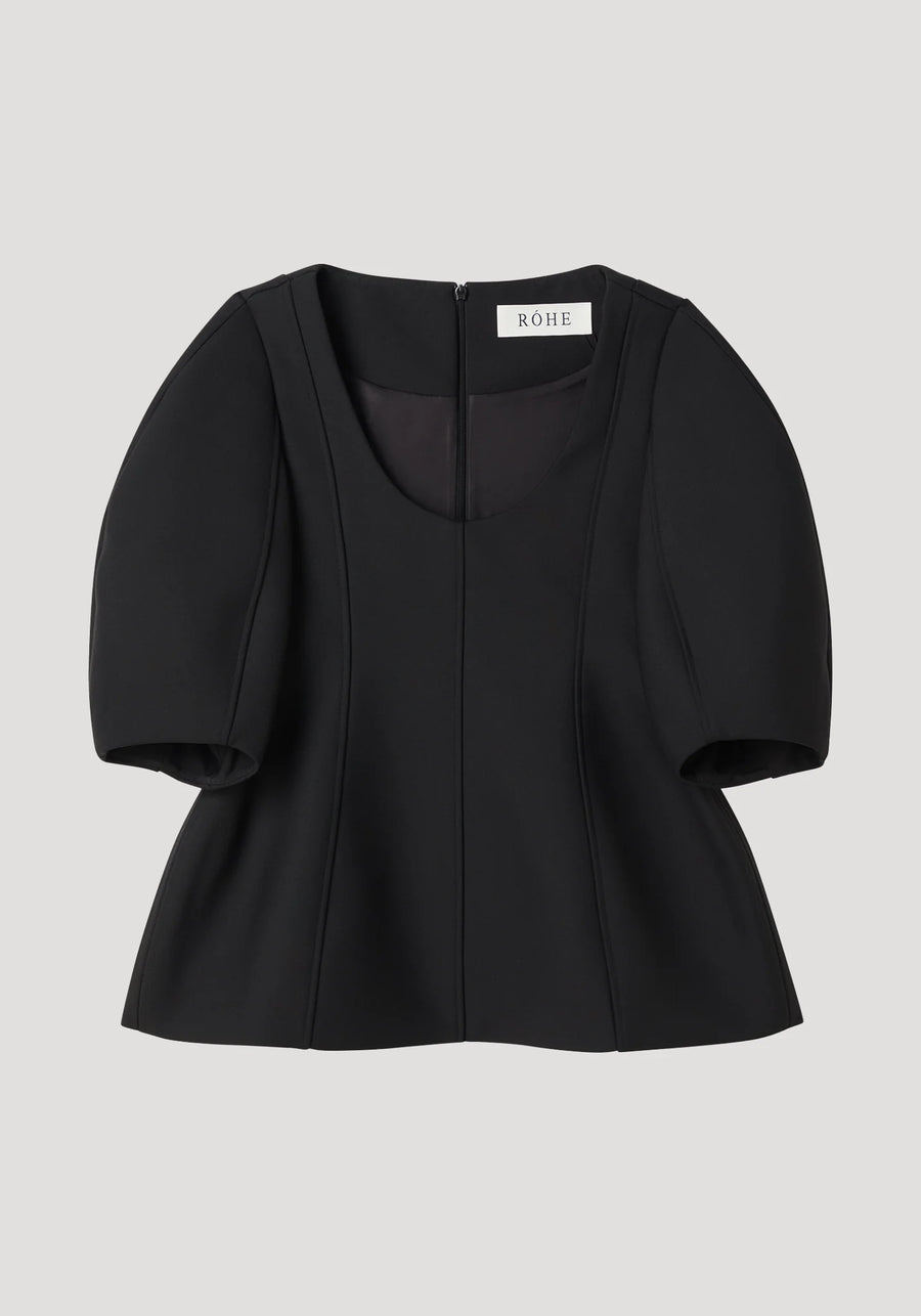 ROHE SCULPTURAL TOP IN BLACK