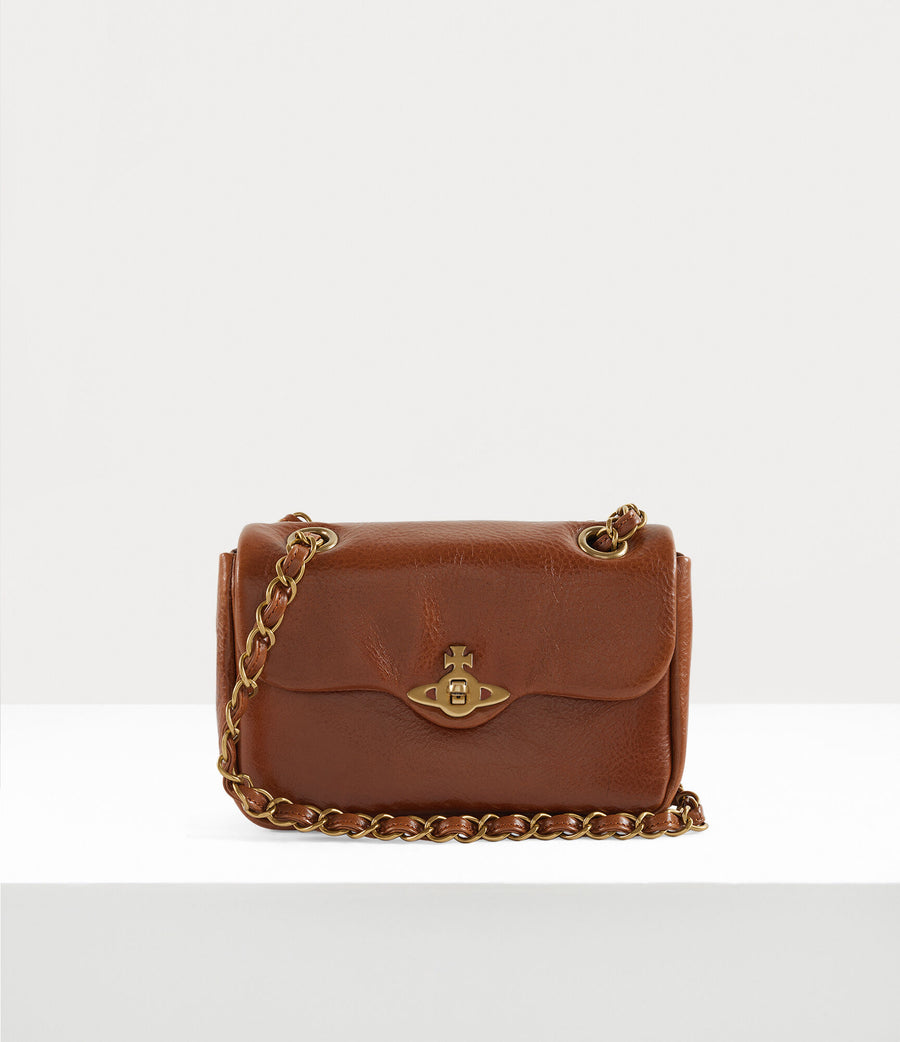 VIVIENNE WESTWOOD ANITA CHAIN SHOULDER BAG IN TAN