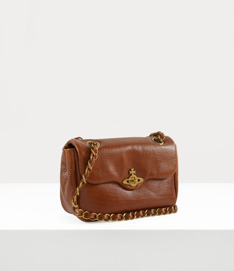 VIVIENNE WESTWOOD ANITA CHAIN SHOULDER BAG IN TAN