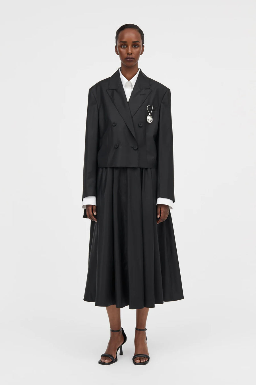 MKDT ATELIER SKIRT WITH PLEATS IN BLACK