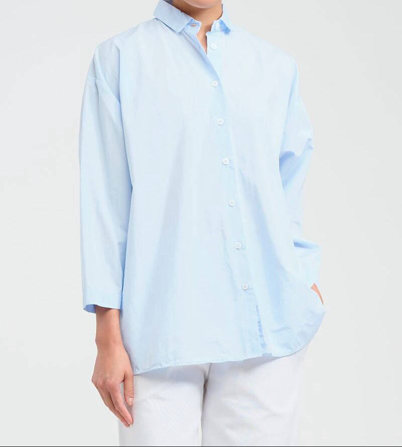 BERGFABEL LONG OVERSHIRT IN AZUR