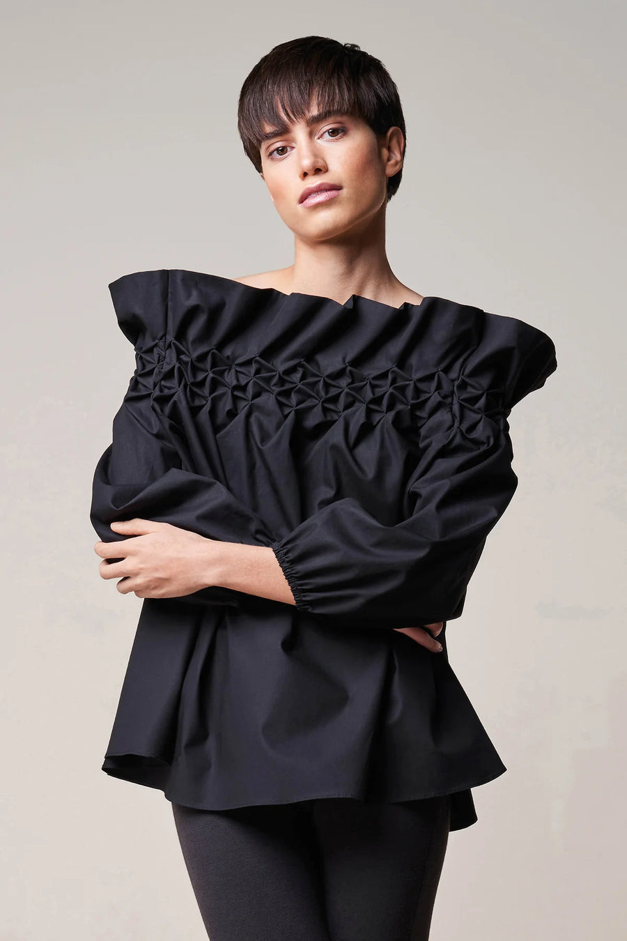 ARMARGENTUM EUPHORIA BLOUSE IN NITRIUM BLACK