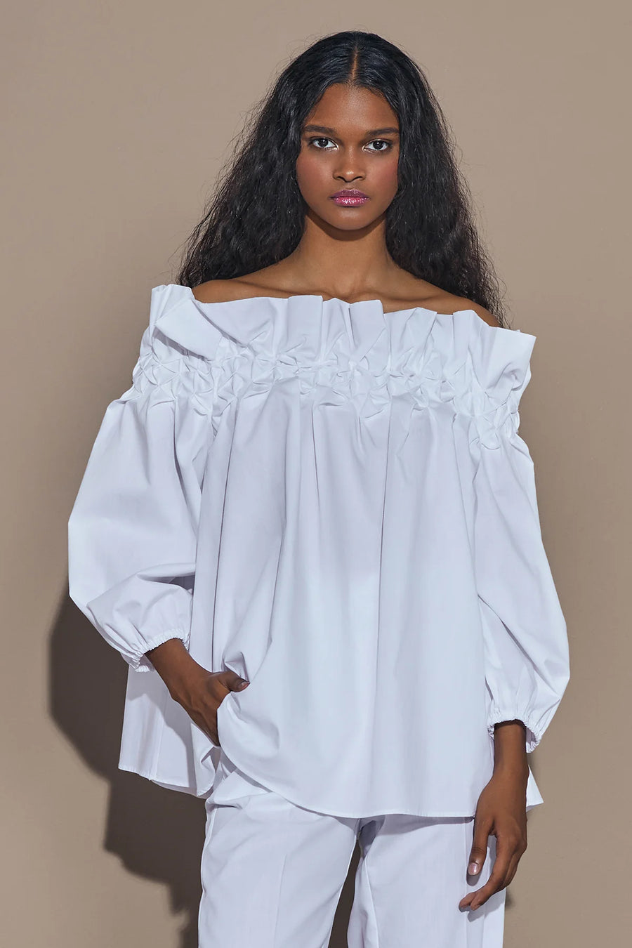 ARMARGENTUM EUPHORIA BLOUSE IN ALBA WHITE